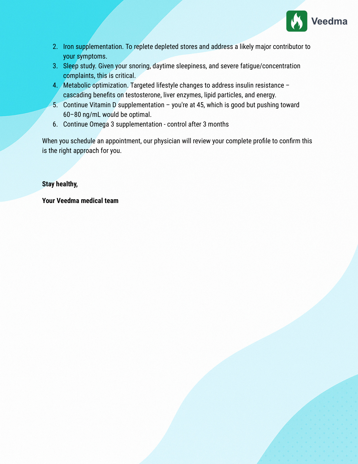 Veedma lab review report – TRT case, page 4