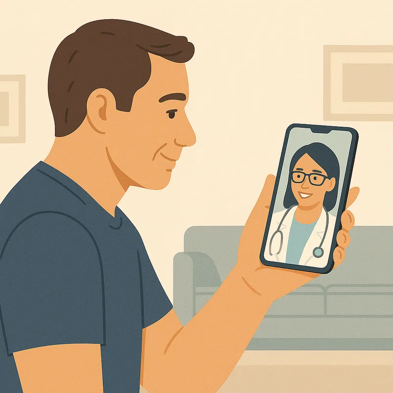 Licensed doctor reviewing labs with a patient during a telehealth visit